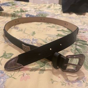 Black and silver belt